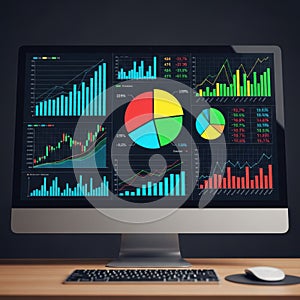 Financial Data Analysis on Modern Computer Monitor
