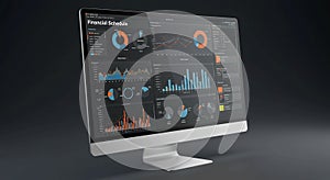 Financial Data Analytics Dashboard on Computer Screen