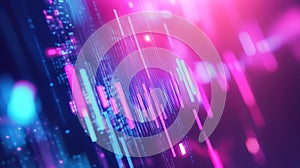 Financial data analyzing digital stock market chart