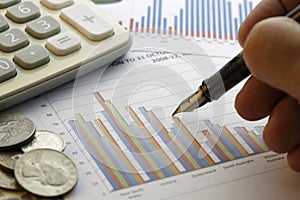 Financial data analyzing - Stock Image