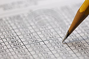 Financial data analyzing - Stock Image