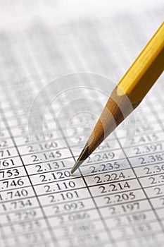 Financial data analyzing - Stock Image