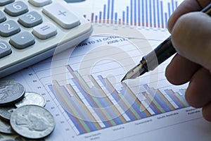 Financial data analyzing - Stock Image