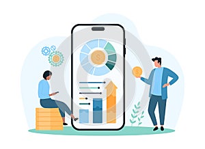 Financial data dashboard analysis, business optimization with mobile app for tiny people