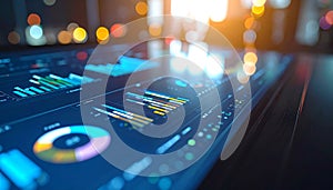 Financial Data Dashboard on Touchscreen Display
