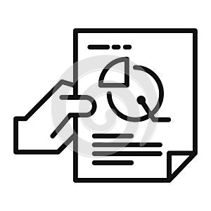 Financial Data Icon Black And White Illustration