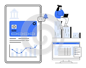 Financial data management with analytics dashboard, notifications, and modern digital tools