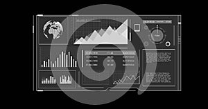 Financial data and stock market analysis image over digital interface background photo