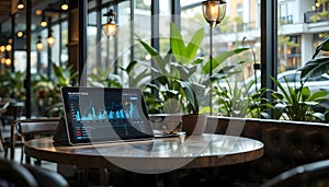 Financial Data on Tablet