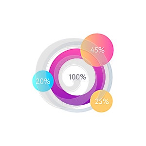 Financial data visualisation isolated on white