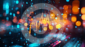 Financial Data Visualization with Colorful Lights