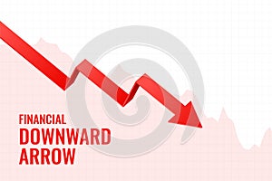 Financial decline downward arrow trend background design