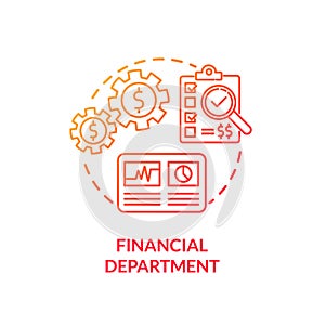 Financial department red gradient concept icon