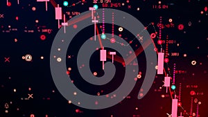Financial diagram fall on bearish market, showing recession or financial crisis