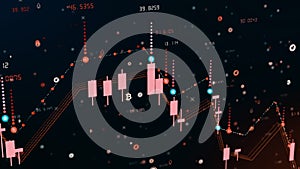 Financial diagram fall on bearish market, showing recession or financial crisis