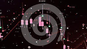 Financial diagram fall on bearish market, showing recession or financial crisis