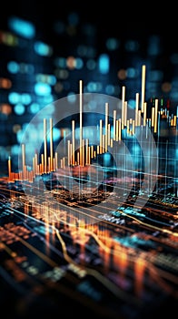 Financial diagrams representing data and analytics in a business context