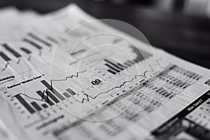 Financial diagrams showing a growing tendency