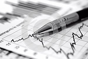 Financial diagrams showing a growing tendency