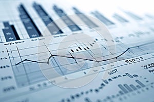 Financial diagrams showing a growing tendency