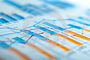 Financial diagrams showing a growing tendency