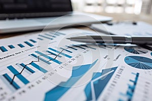 Financial diagrams showing a growing tendency