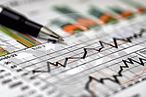 Financial diagrams showing a growing tendency