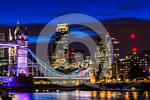 Financial District of London at Night