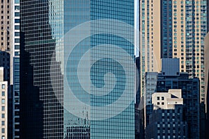 The financial district of lower manhattan as seen from across th