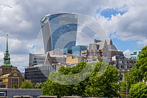 Financial district skyline in city of London, England, UK