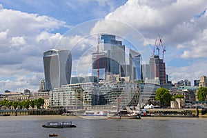 Financial district skyline in city of London, England, UK