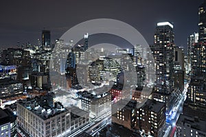 The financial district of Toronto Canada at dusk