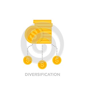 Financial diversification vector icon