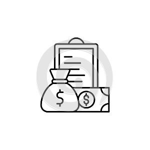 financial, dollar, money, bag icon. Simple thin line, outline vector of Saving money icons for UI and UX, website or mobile