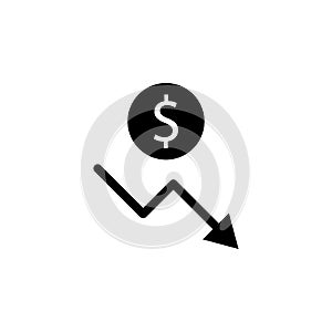 financial downgrade schedule icon. Element of web icon for mobile concept and web apps. Glyph financial downgrade schedule icon