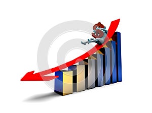 Financial economic decline and decline arrow, dollar sign, financial bankruptcy and career failure