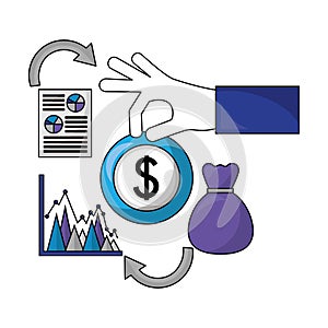 financial and economy set icons