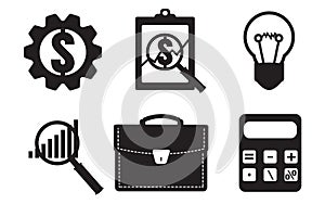 Financial examiner icon. Economic statistic icon. Vector illustration.