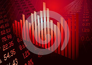 Financial figures graph red