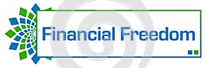 Financial Freedom Green Blue Circular Bar