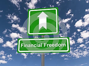 Financial freedom sign with arrow