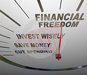 Financial Freedom Speedometer Invesment Savings Money