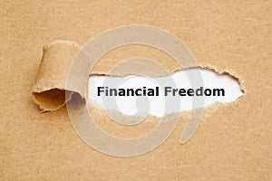 Financial Freedom Torn Paper Concept