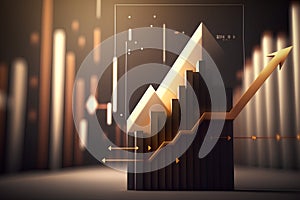 financial graph on abstract background, business growth concept, 3d render