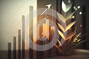 financial graph on abstract background, represent growth and success in business.