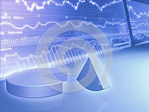 Financial Graph with Pie Chart