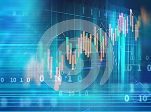 Financial graph on technology abstract background