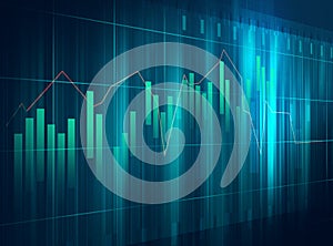 Financial graph on technology abstract background