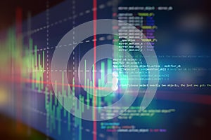 Financial graph on technology abstract background