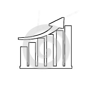 Financial graph with up trend line candlestick chart in stock market . Technical analysis pattern